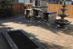 stone fireplace